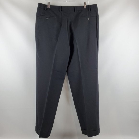Lauren Ralph Lauren Mens Pants Pleated Front Straight Black 38WX29L Wool - Picture 5 of 8